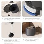 FurFree pet water fountain setup and filter installation steps