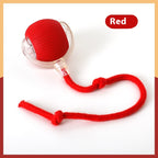 FurFree Smart Interactive Cat Ball with Rope Tail in red