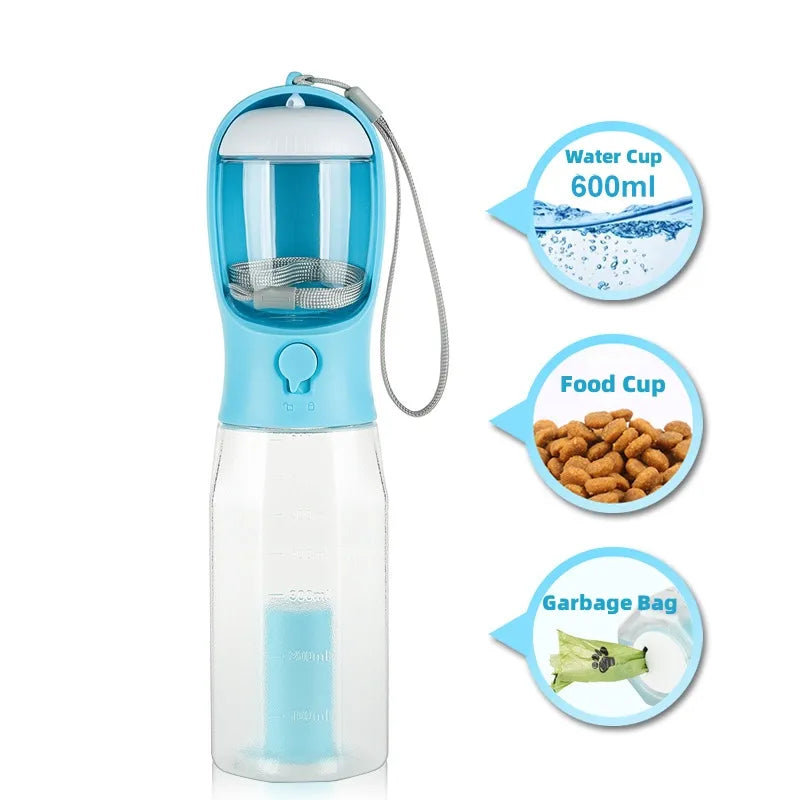 KIVELORA 3-in-1 Travel Dog Water Bottle