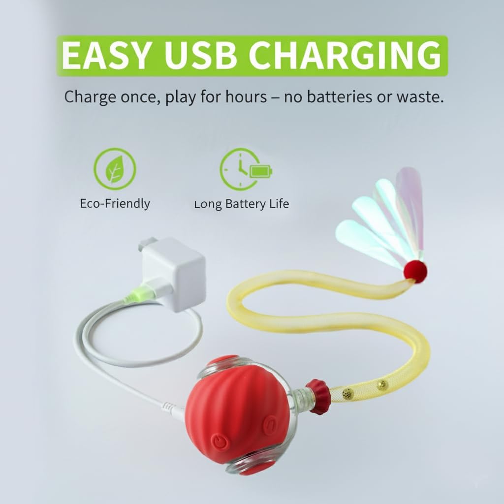 FurFree Smart Interactive Cat Ball connected for USB charging
