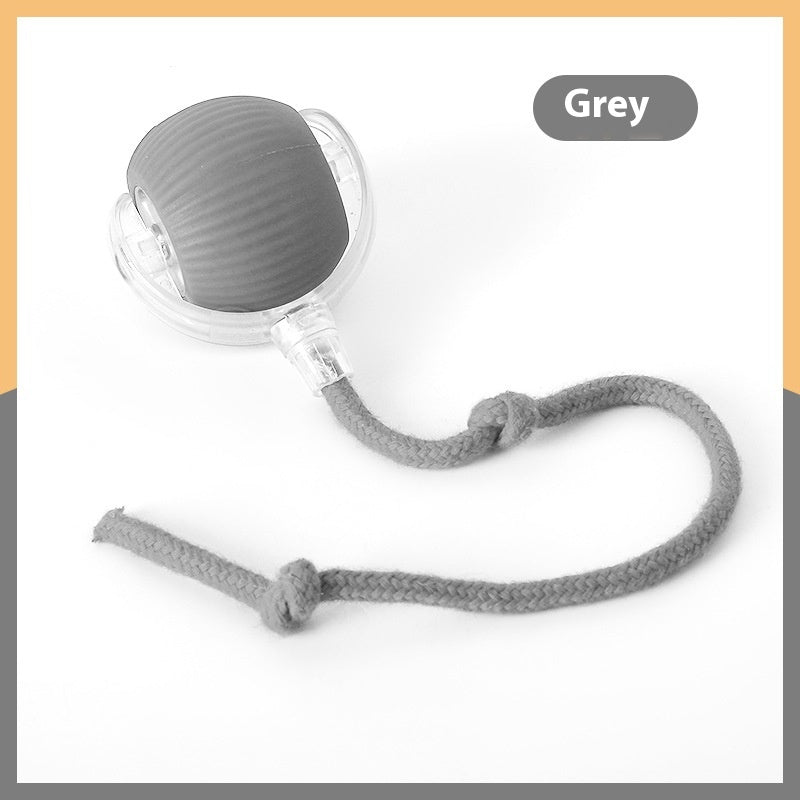 FurFree Smart Interactive Cat Ball with Rope Tail in gray