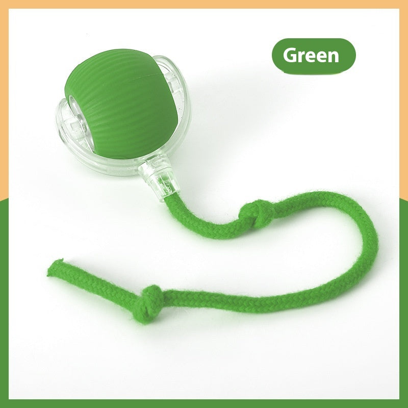 FurFree Smart Interactive Cat Ball with Rope Tail in green