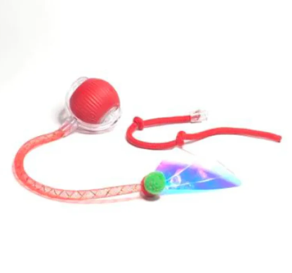 FurFree Smart Interactive Cat Ball with Dragonfly Tail in red
