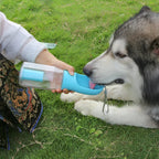 FurFree portable dog water bottle with poop bag dispenser