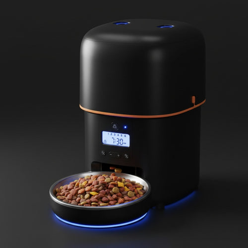 Kivelora AutoFeed Essential automatic pet feeder in premium black finish