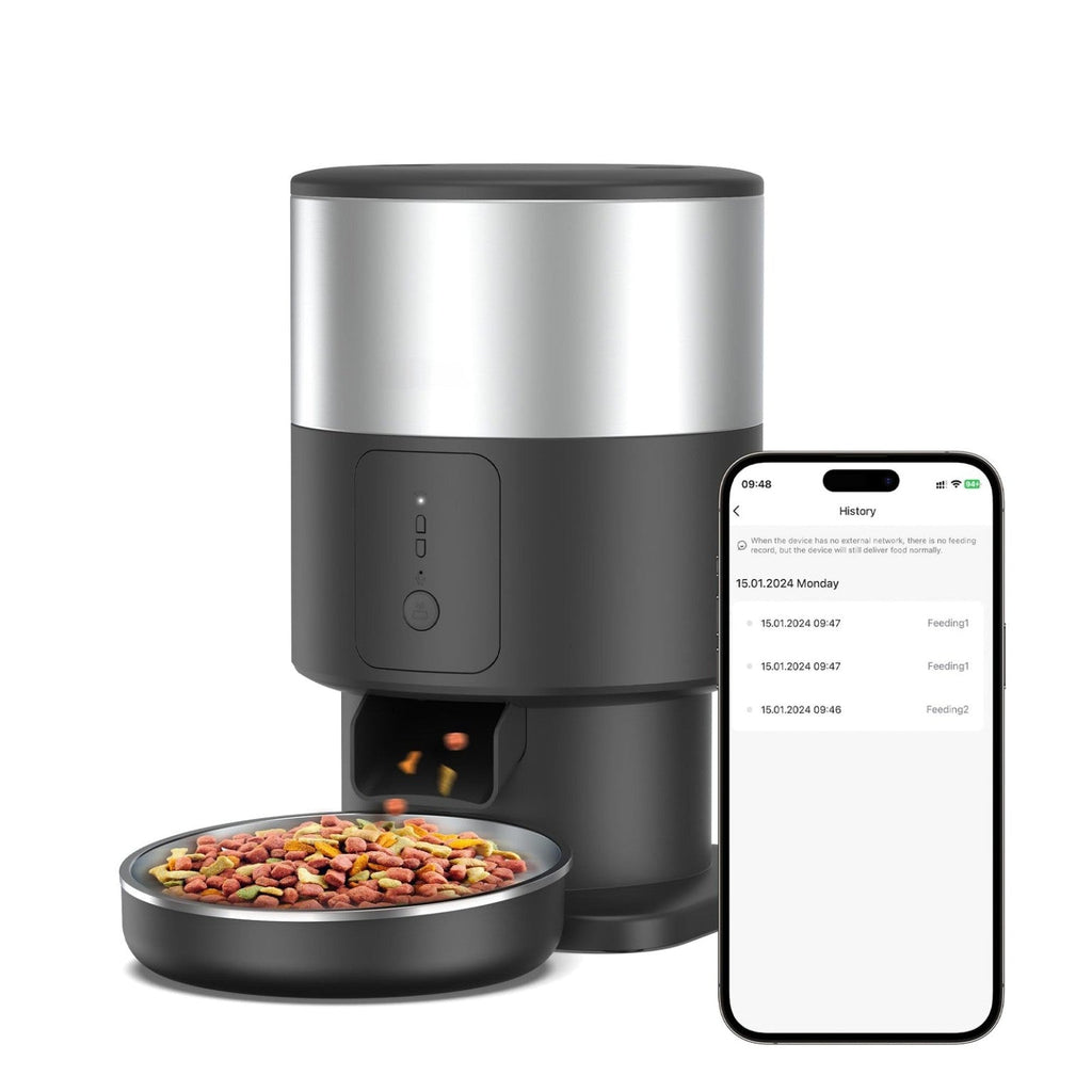 KIVELORA SmartFeed Pro matte black 3L feeder with smartphone app