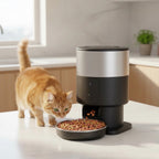 KIVELORA SmartFeed Pro automatic feeder with cat