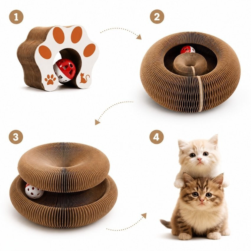 KIVELORA Interactive Cat Scratcher & Play Bed